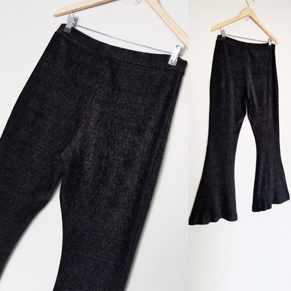 Free People So Charming Velvet Flare Pants L Black PullOn Stretch Whimsigoth Y2K - Picture 13 of 16